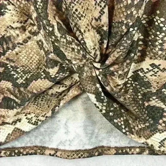 Ideology Twist-Front Top Women’s XL Snake-Print Brown Tan - Picture 4 of 8